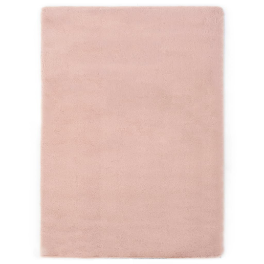vidaXL Matto 140x200 cm jäniksen tekonahka vanha pinkki