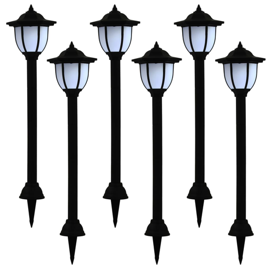 vidaXL Ulkoaurinkokennovalaisimet 6 kpl LED musta