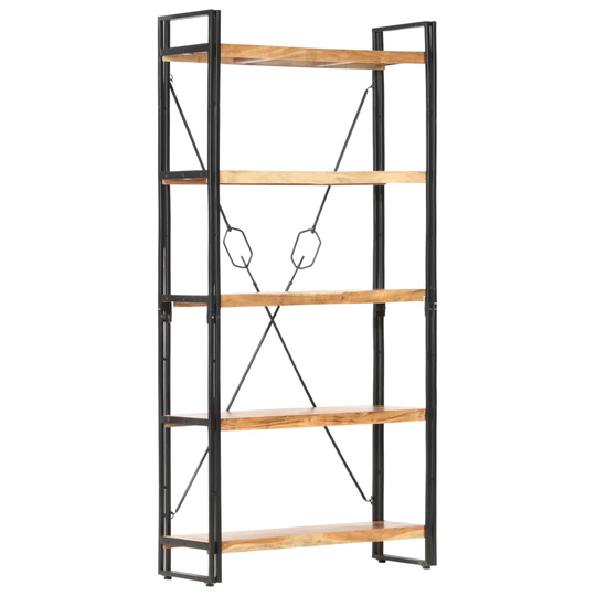 vidaXL 5-tasoinen kirjahylly 90x30x180 cm täysi akaasiapuu