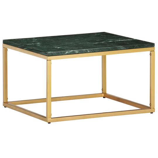vidaXL Sohvapöytä vihreä 60x60x35 cm aito kivi marmorikuviolla