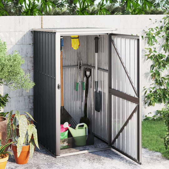 vidaXL Puutarhan työkaluvaja antrasiitti 88x89x161 cm galvanoitu teräs