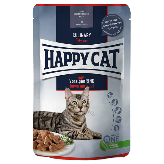Happy Cat Pouch Meat in Sauce -säästöpakkaus 48 x 85 g - Bavarian Beef