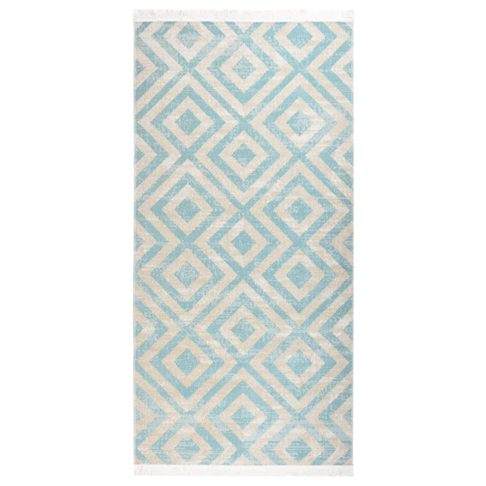 vidaXL Ulkomatto litteä kudos 100x200 cm vihreä ja beige
