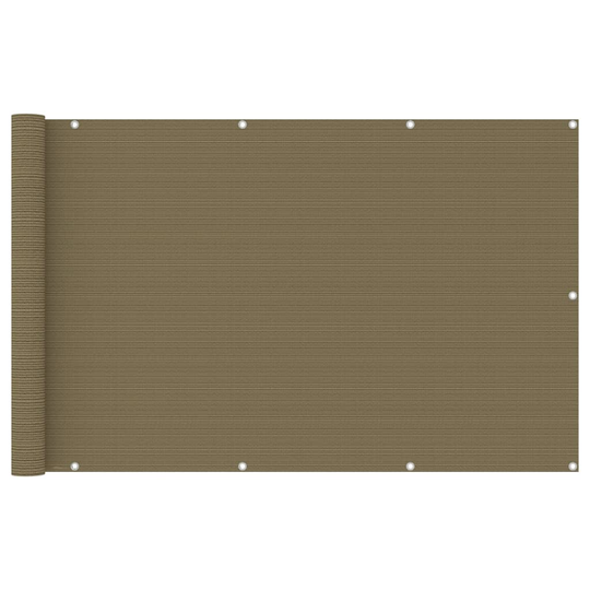 vidaXL Parvekkeen suoja harmaanruskea 120x400 cm HDPE
