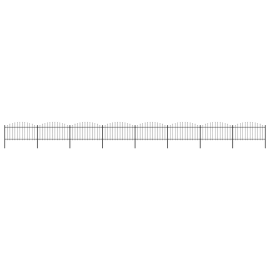vidaXL Puutarha-aita keihäskärjillä teräs (1,25-1,5)x13,6 m musta