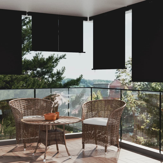vidaXL Parvekkeen sivumarkiisi 160x250 cm musta