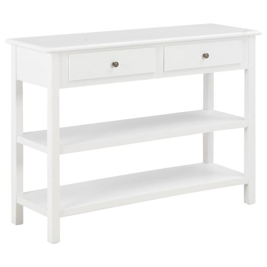 vidaXL Sivupöytä 110x35x80 cm MDF valkoinen