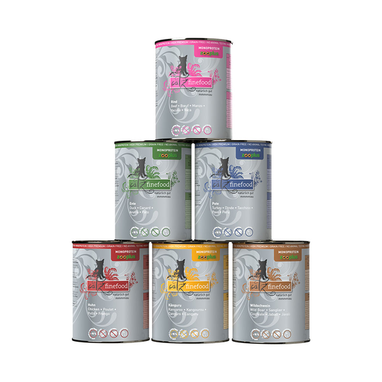 20 + 4 kaupan päälle! 24 x 400 g catz finefood Monoprotein zooplus - lajitelma (6 makua)