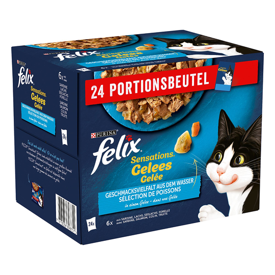 96 x 85 g Latz "Sensations" Pouches erikoishintaan! - "Sensations" sardiini, lohi, seiti ja taimen