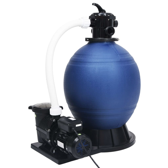 vidaXL Hiekkasuodatin 7-tieventtiili ja 1000 W pumppu sinimusta