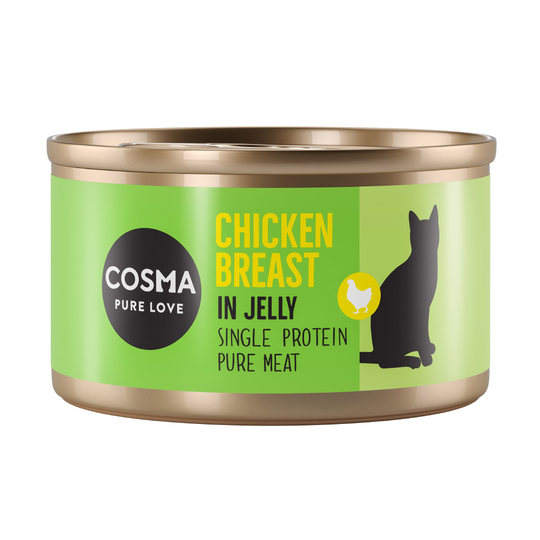 Cosma Original hyytelössä 6 x 85 g - lajitelma II (1x Tyynenmeren tonnikala, 1x boniitti, 2x lohi, 2x kana)