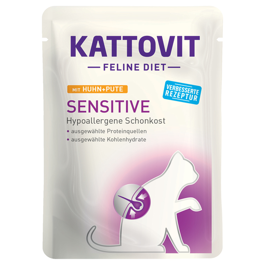 Kattovit Sensitive Pouch - 24 x 85 g kana & kalkkuna