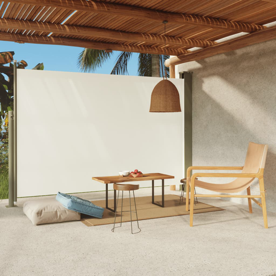 vidaXL Sisäänvedettävä terassin sivumarkiisi 200x300 cm kerma