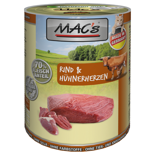 MAC´s Cat -säästöpakkaus 24 x 400 g - nauta & kanansydän