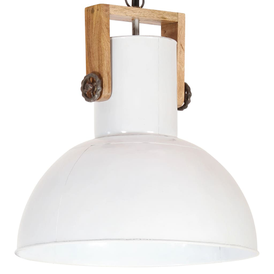 vidaXL Teollistyylinen riippuvalaisin 25 W valk. pyöreä mango 42cm E27