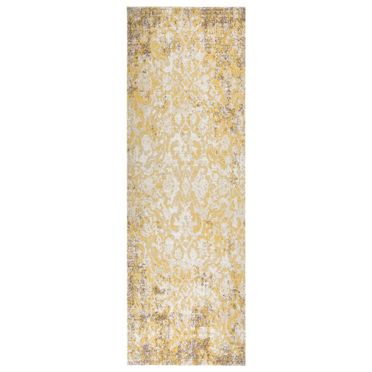 vidaXL Ulkomatto litteä kudos 80x250 cm keltainen