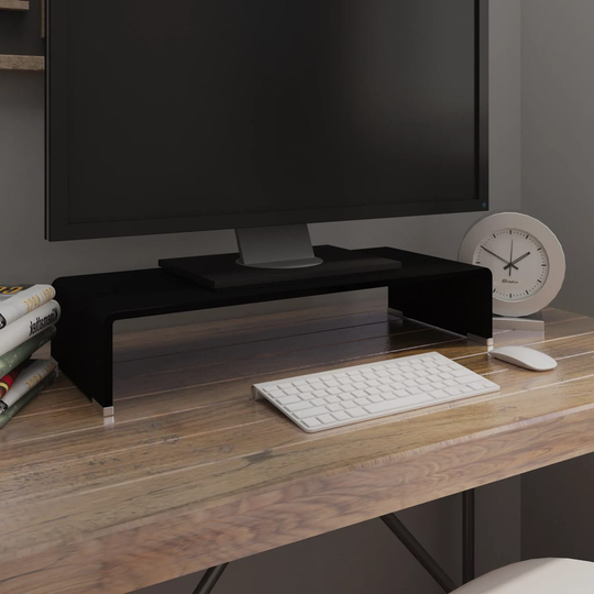 vidaXL TV-taso/Näyttöteline Musta lasi 60x25x11 cm