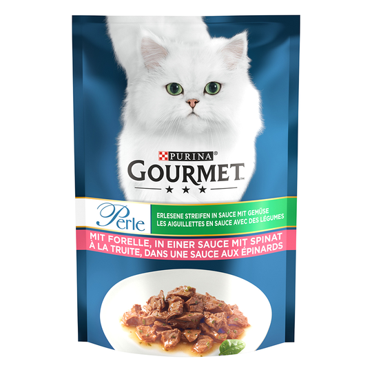 44 + 8 kaupan päälle! 52 x 85 g Gourmet Perle - taimen & pinaatti
