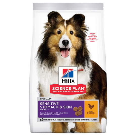Hill's Science Plan -koiranruoka erikoishintaan! - Adult 1+ Sensitive Stomach & Skin Medium Chicken (14 kg)