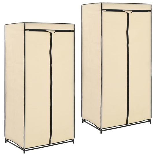 vidaXL Vaatekaapit 2 kpl kerma 75x50x160 cm