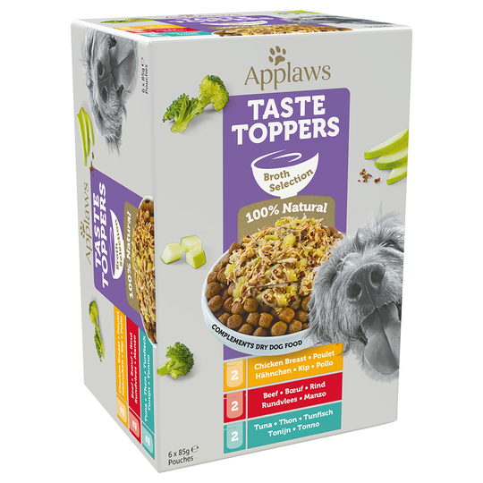 Applaws Taste Toppers -koiranruoka erikoishintaan! - liemilajitelma (6 x 85 g)