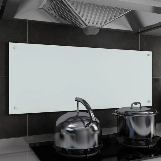vidaXL Keittiön roiskesuoja valkoinen 100x40 cm karkaistu lasi