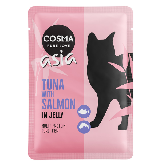 Cosma Asia Pouches -säästöpakkaus 24 x 100 g - tonnikala & lohi