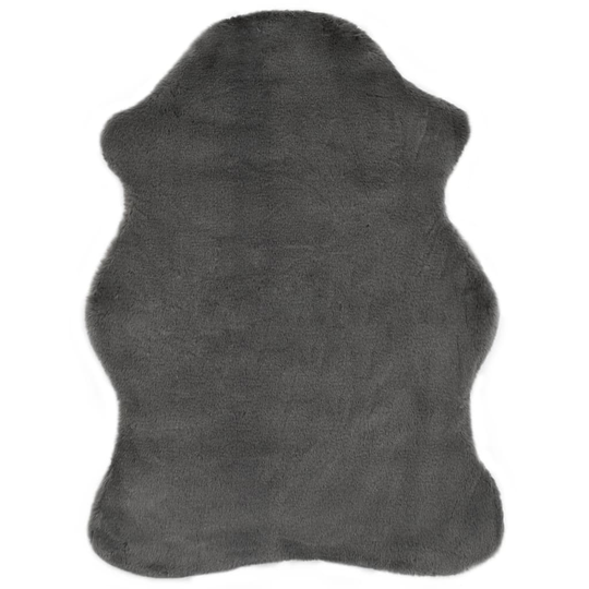 vidaXL Matto 65x95 cm jäniksen tekonahka tummanharmaa