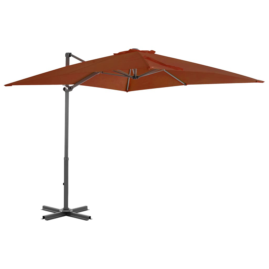 vidaXL Riippuva aurinkovarjo alumiinipylväällä terrakotta 250x250 cm