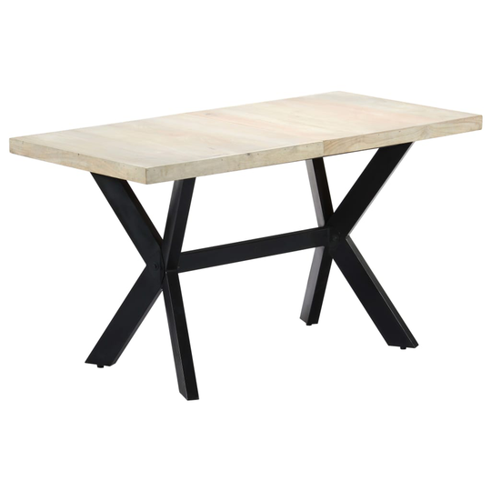 vidaXL Ruokapöytä 140x70x75 cm valkaistu mangopuu